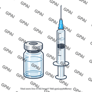Vaccine vial and syringe