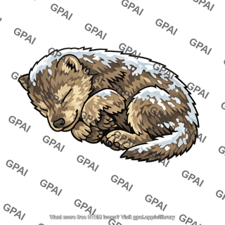 Wolf pup frozen