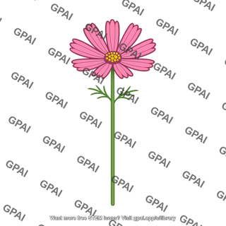 Cosmos flower green stem long petals