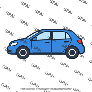 Blue hatchback car