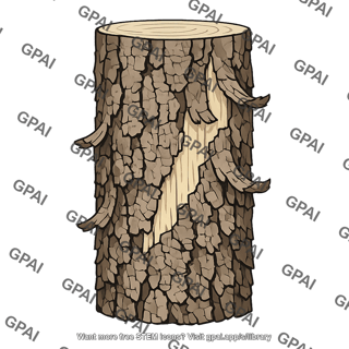 Tree trunk peeling bark