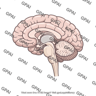 Human brain cross section