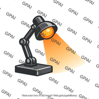Desk lamp lit