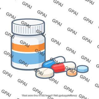 Medication bottle and pills