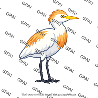 Cattle egret breeding plumage