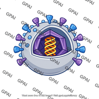 Animal virus enveloped cutaway