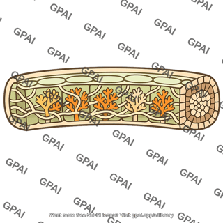Arbuscular mycorrhiza root cutaway