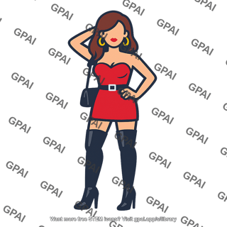 Woman in red dress