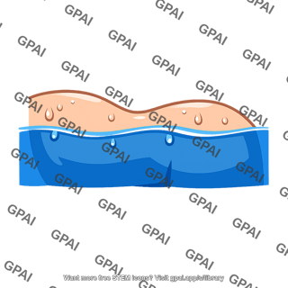 Skin submerged in water