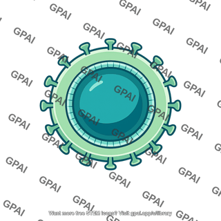 Stylized virus particle