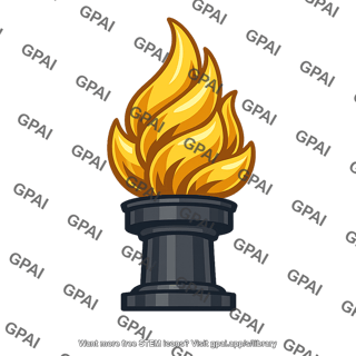 Sculptural flame on pedestal