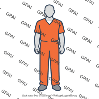 Prisoner in orange jumpsuit