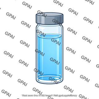 Vial with blue liquid