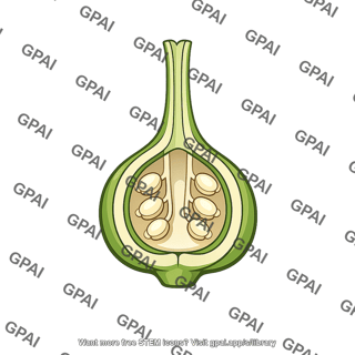 Plant ovary longitudinal section