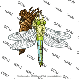 Emperor dragonfly molting
