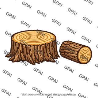Tree stump with log segment