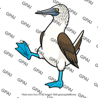 Blue footed booby high stepping