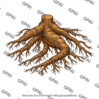 Woody root structure