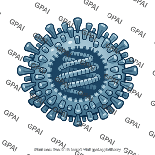 Stylized virus particle