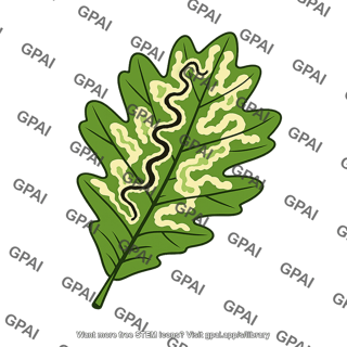 Oak leaf mined