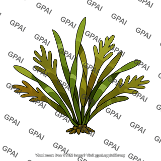 Marine alga attached