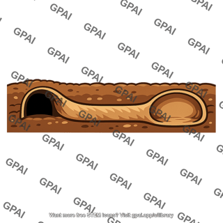 Burrow tunnel cutaway