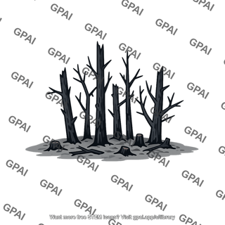 Burned forest