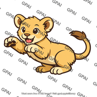 Lion cub playing
