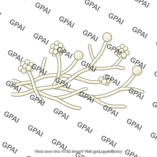 Fungus microscopic hyphae with spores