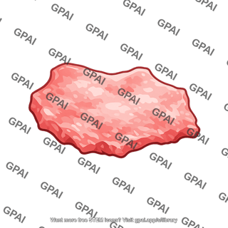 Raw meat fragment