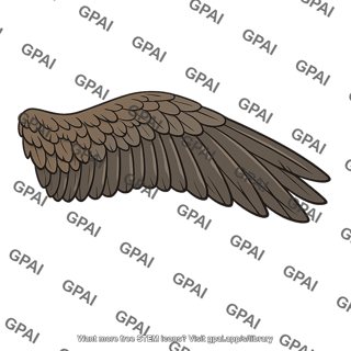 Bird wing feathered
