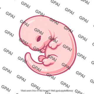 Mammal embryo curled with limb buds