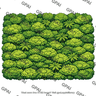 Tropical forest canopy top view