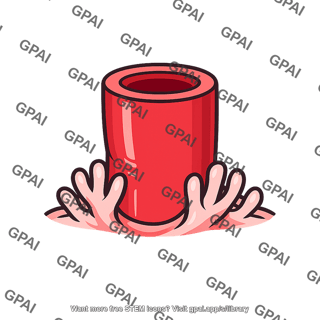 Red cylinder with hands