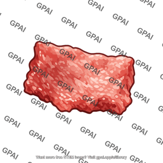 Raw meat fragment