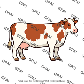 Brown and white cow