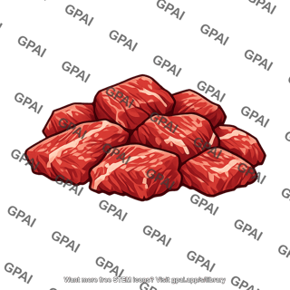Raw meat cubes