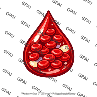 Blood drop with cells