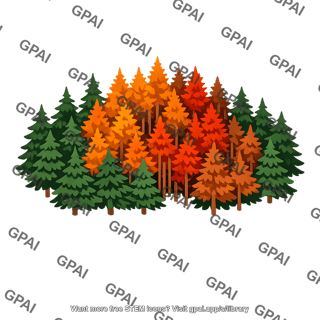 Coniferous forest autumn colors
