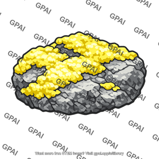 Sulfur encrusted rock