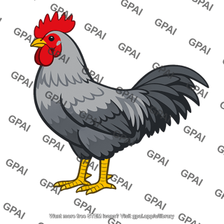 Rooster gray feathered