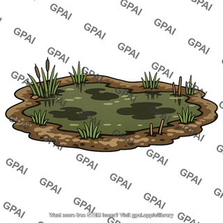 Swamp marshy water patch