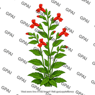 Mimulus cardinalis plant