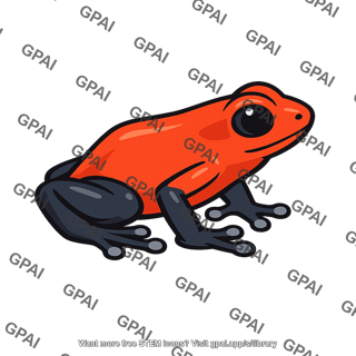 Strawberry poison dart frog orange red