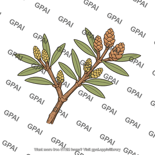 Gnetophyte branch with strobili