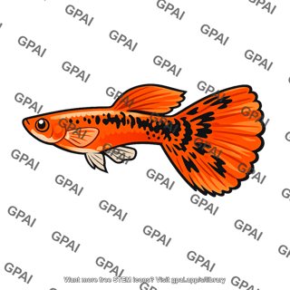 Guppy male orange