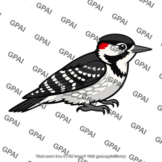 Red cockaded woodpecker side view