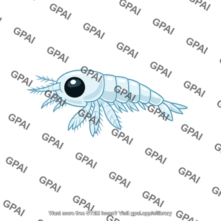 Larva crustacean swimming