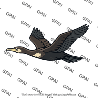 Flying cormorant