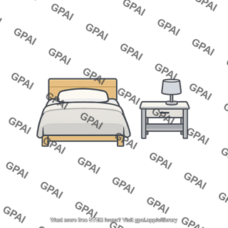 Bed and nightstand